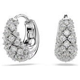 Sublima earrings White, Rhodium plated